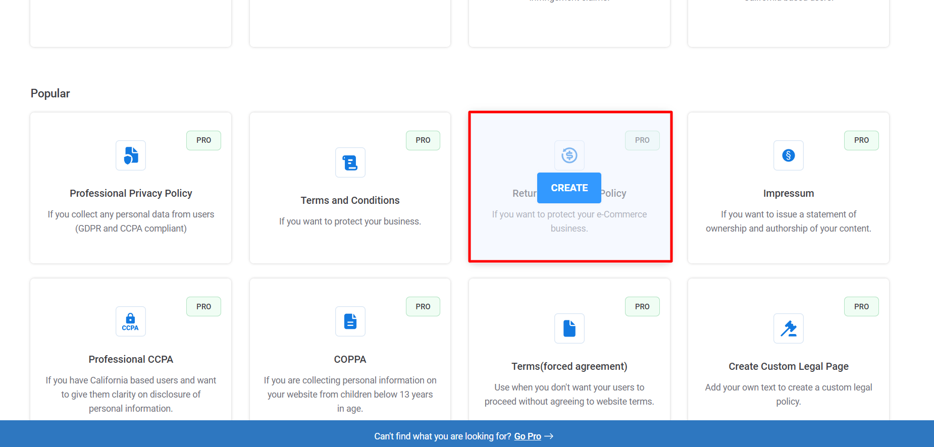 click on return and refund policy 