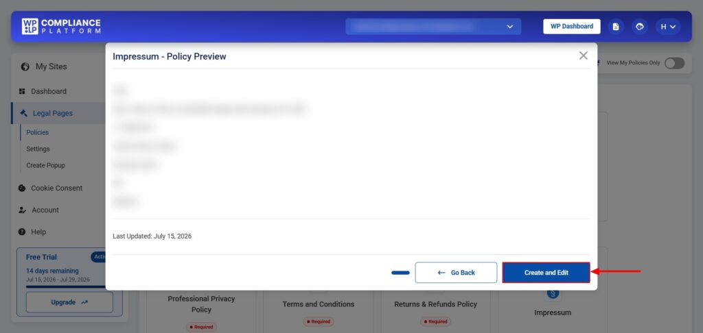 Click 'Create and Edit' on the Preview page