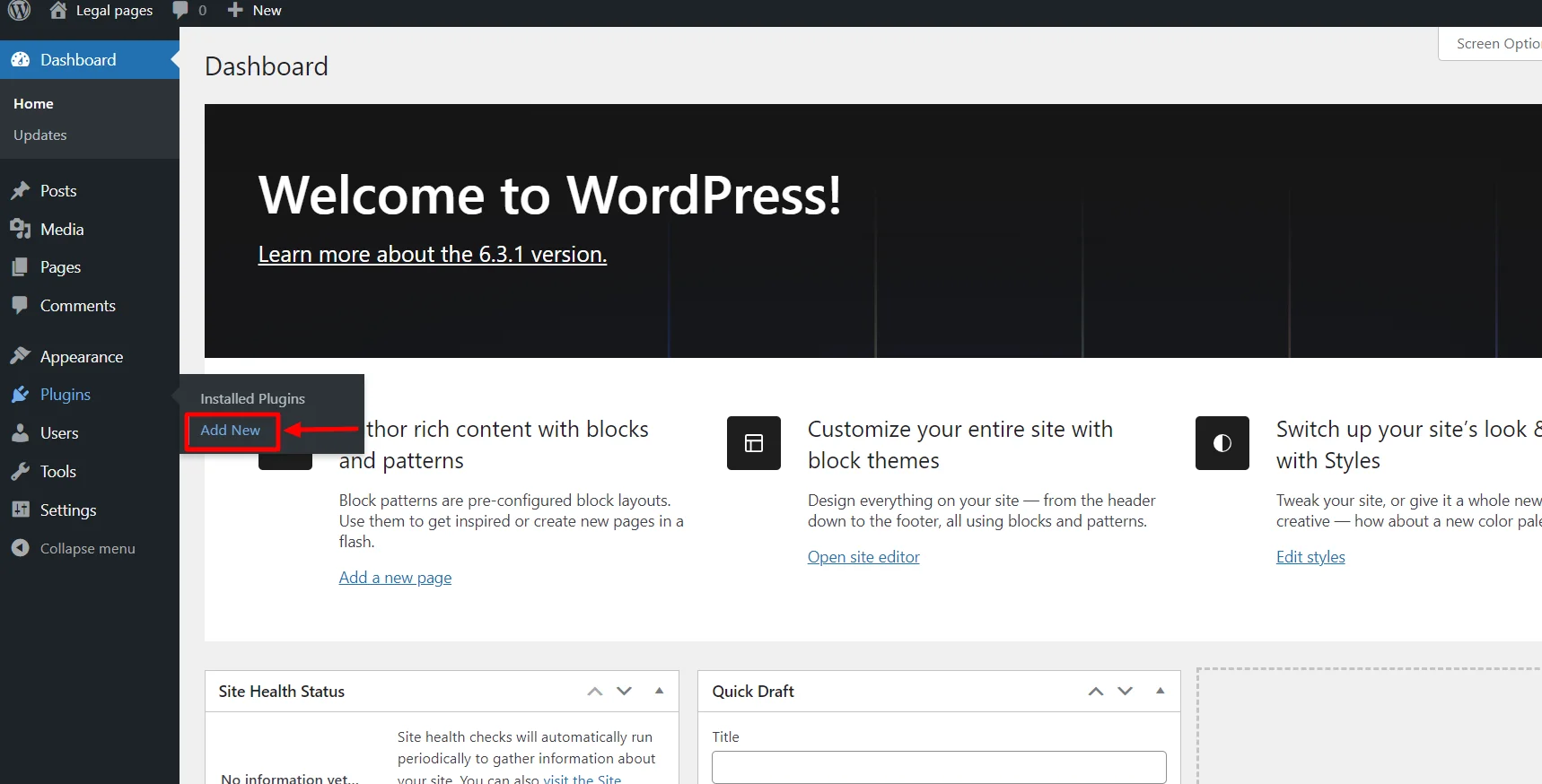 Installing WP Legal Pages Plugin