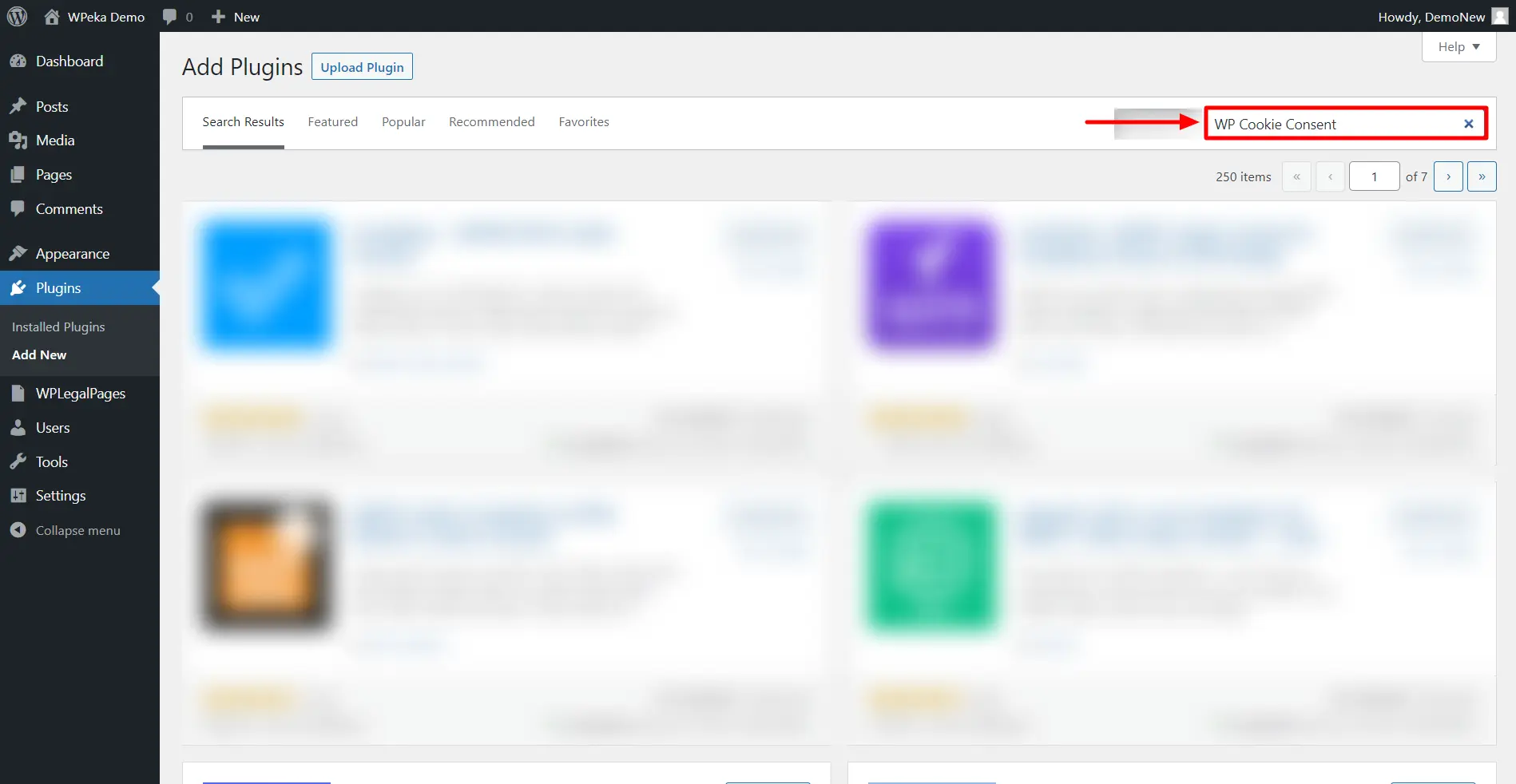 Searching for the plugin