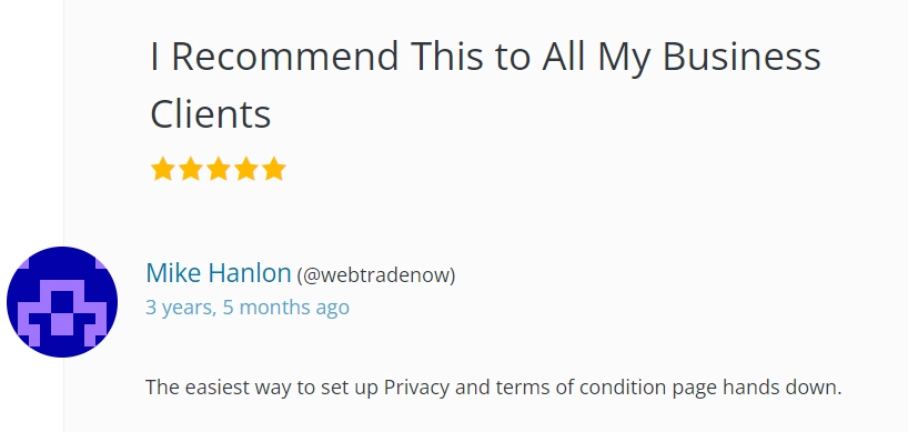 WP Legal Pages WordPress.org review 3