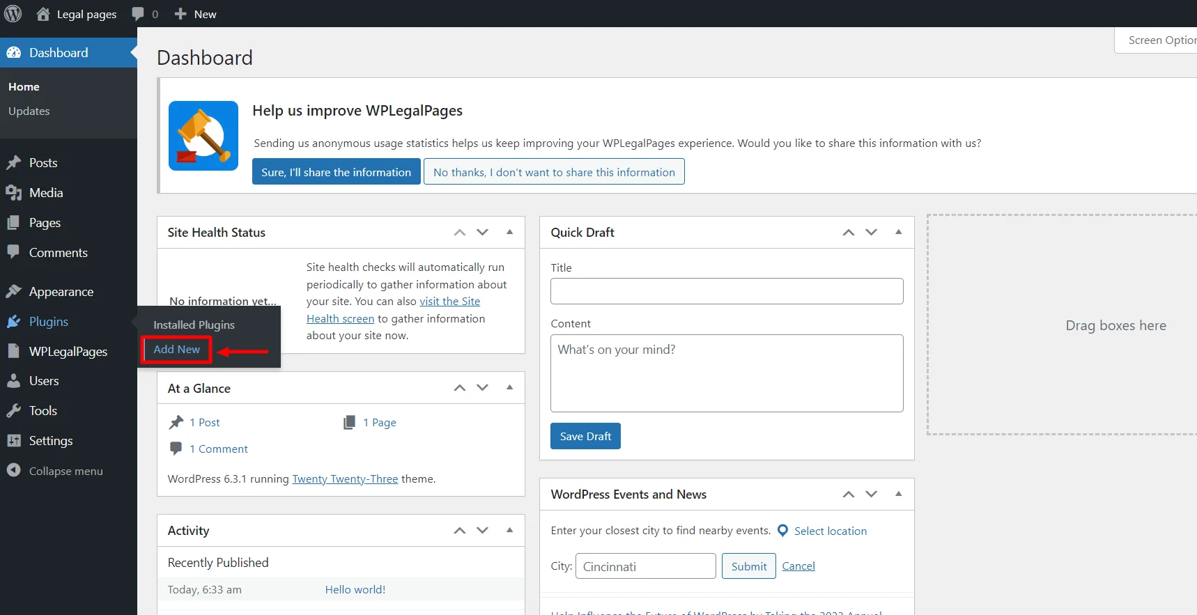 Adding new plugin