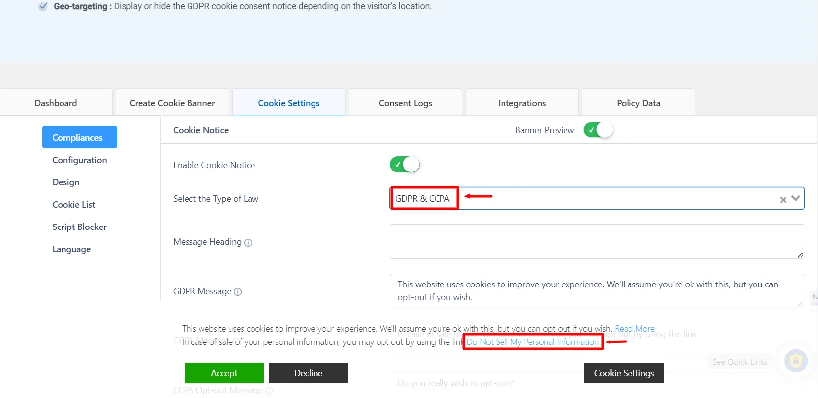 Opt in and opt out
