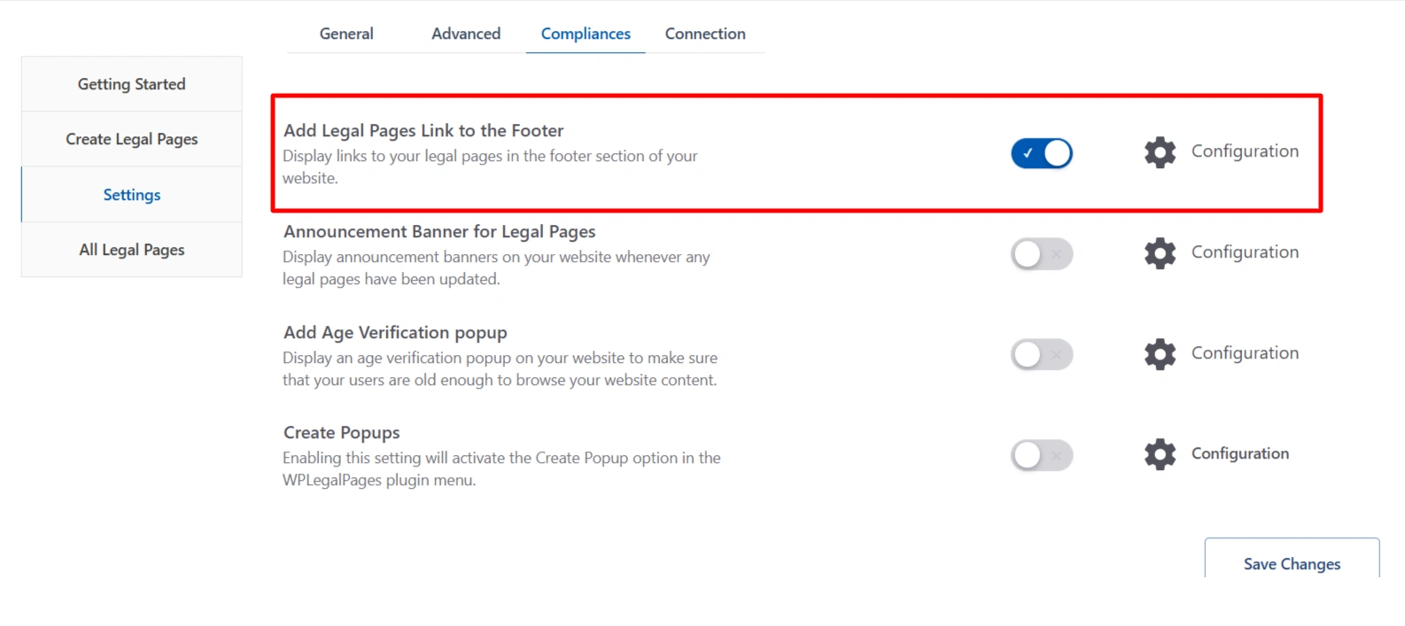 show page in footer