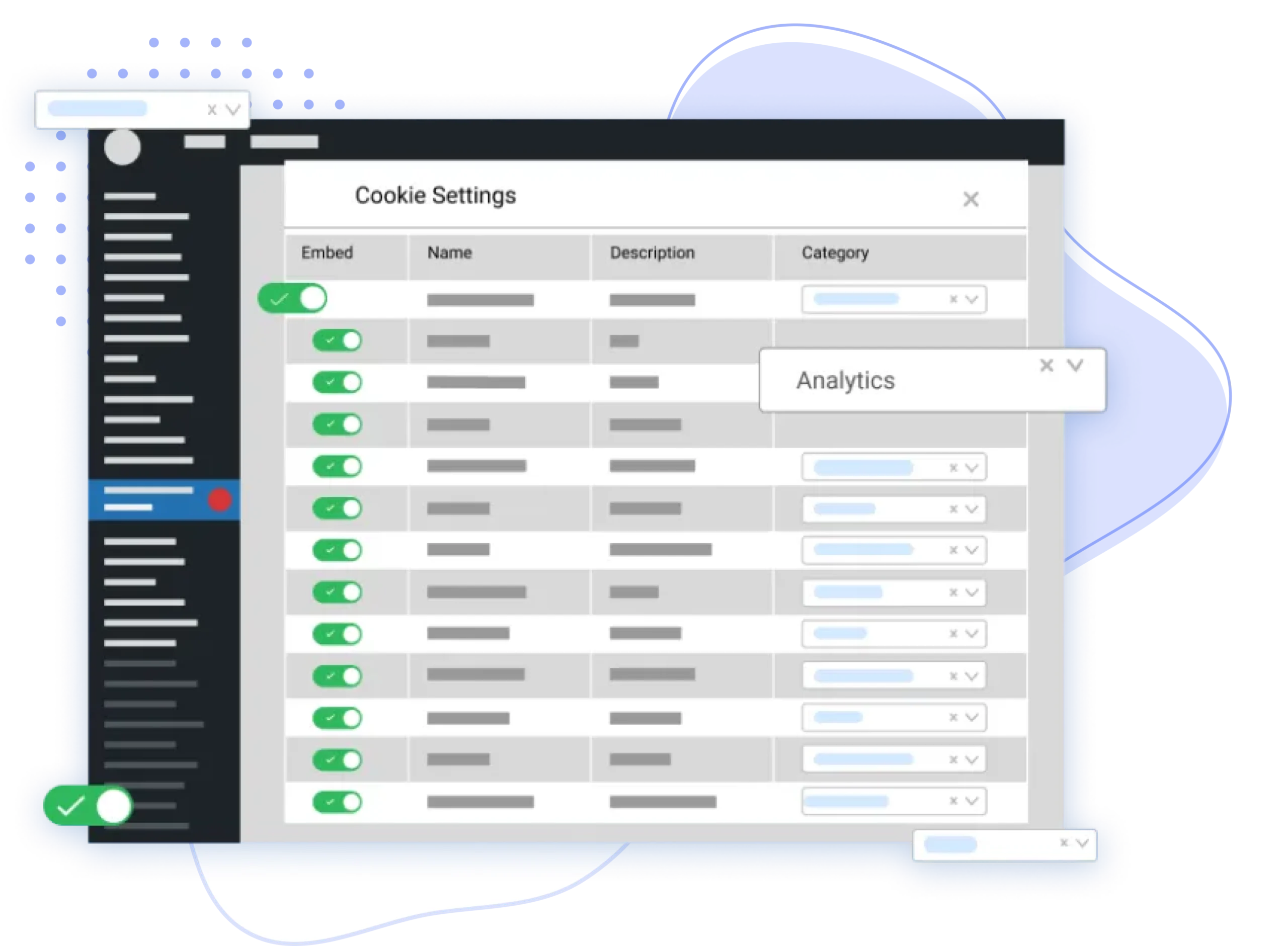 Cookie settings - free WP Cookie Consent plugin