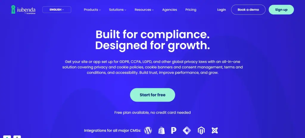 iubenda Homepage