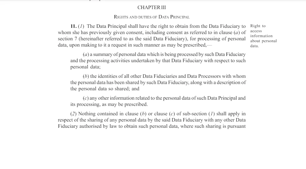 Data Principals Rights Under the India DPDP Act