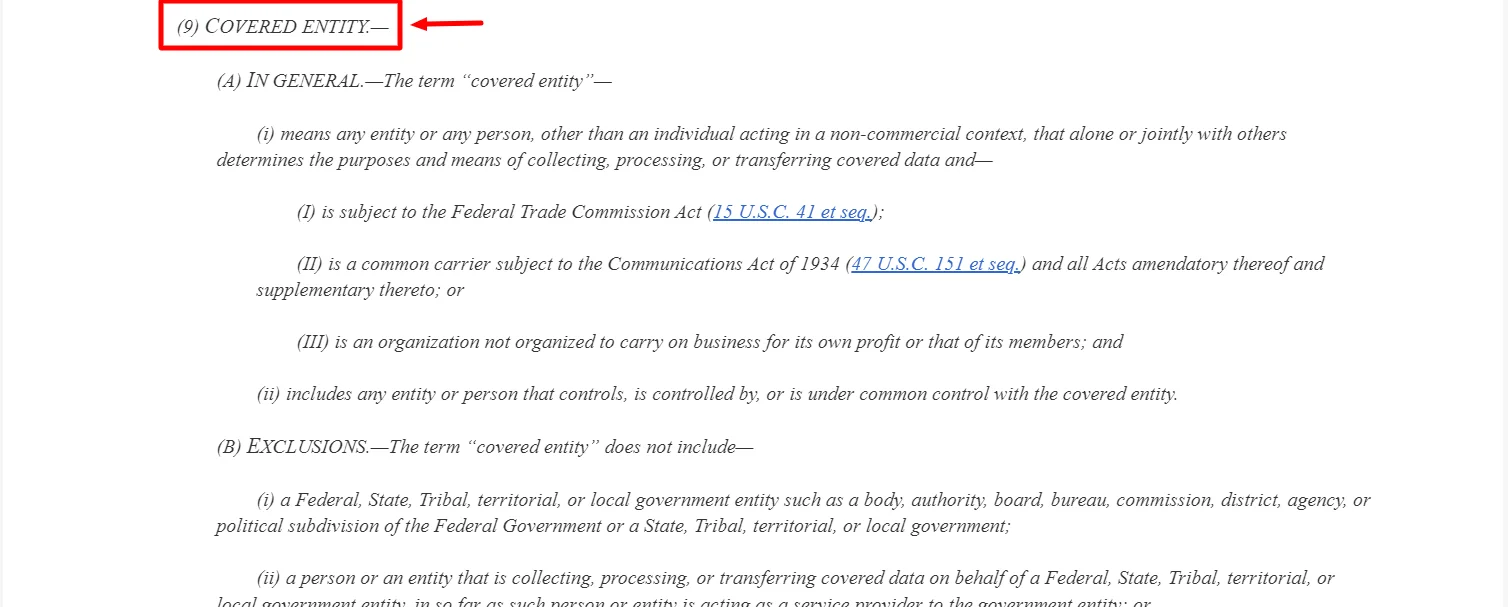 American Data Privacy and Protection Act Apply to