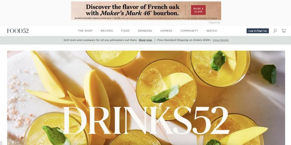 Makers Mark banner ad