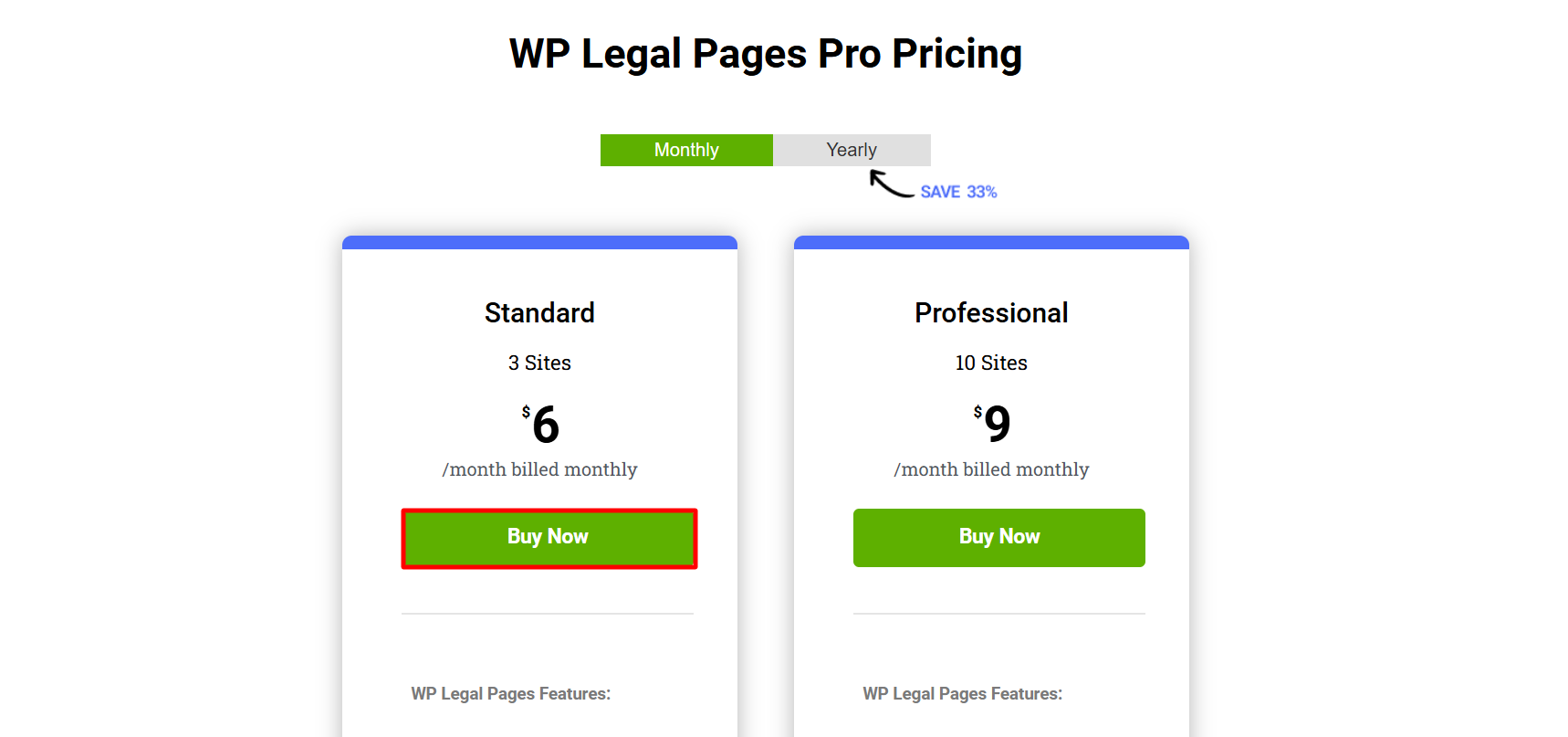 Clicking on buy now button