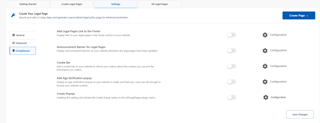 Compliance tab 