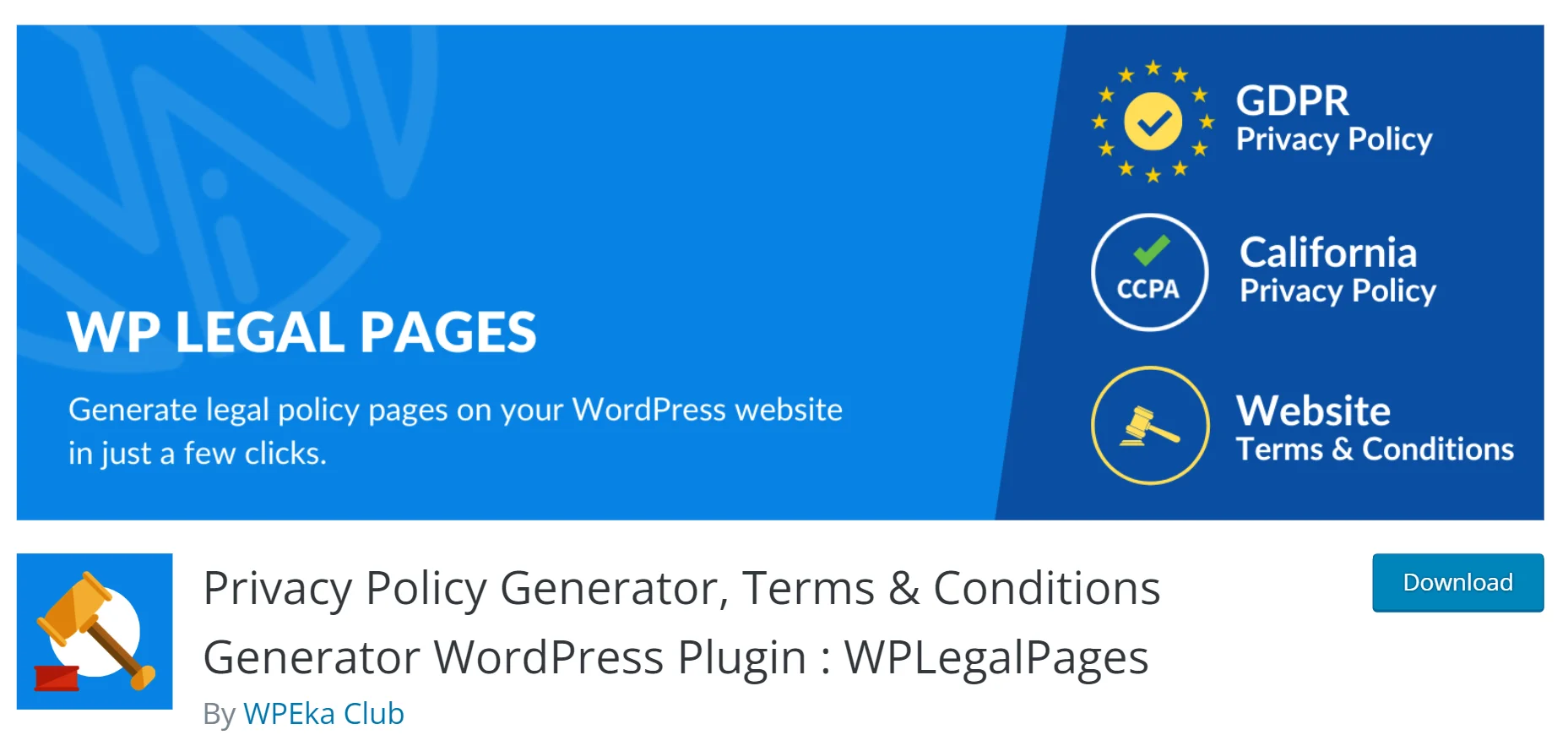 WP Legal Pages- CCPA privacy Policy Generator