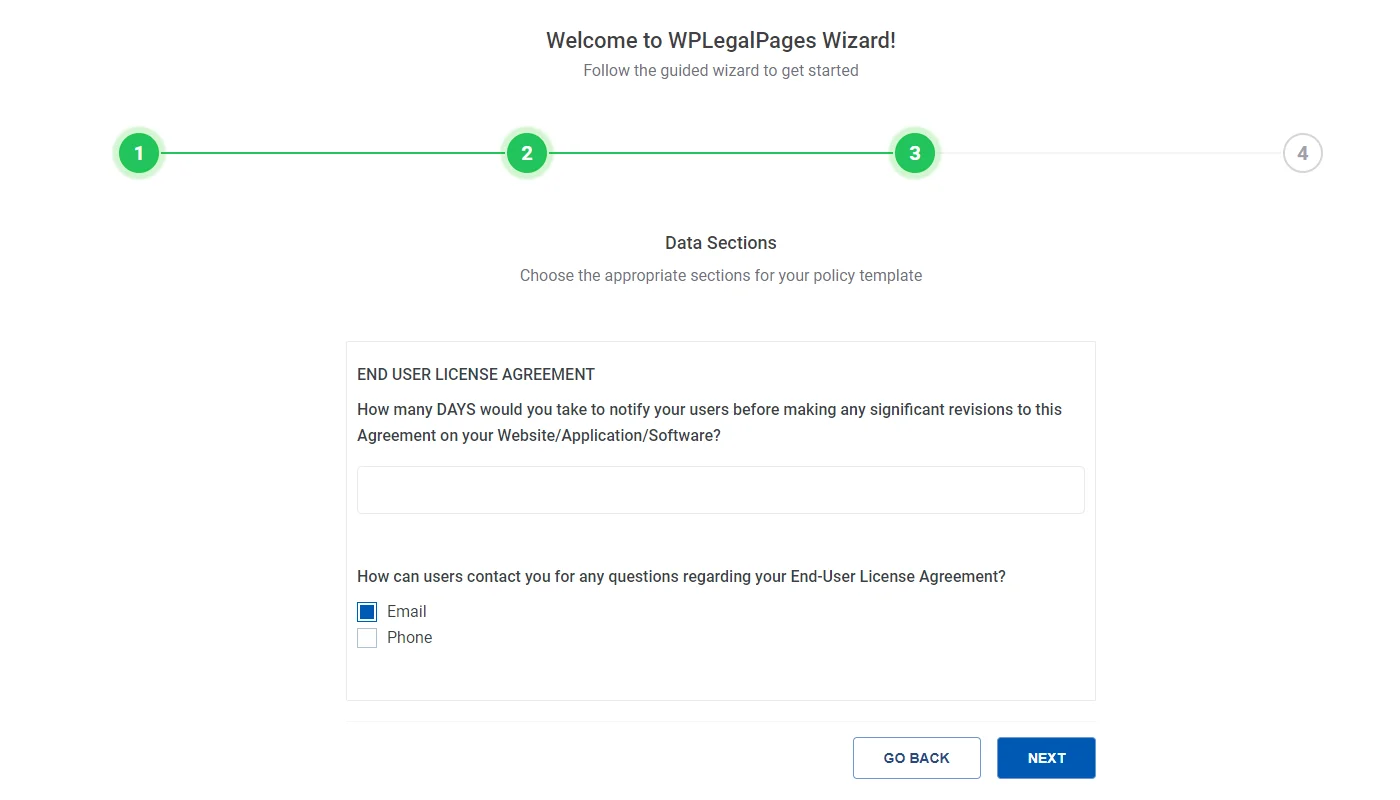 Filling opter required details