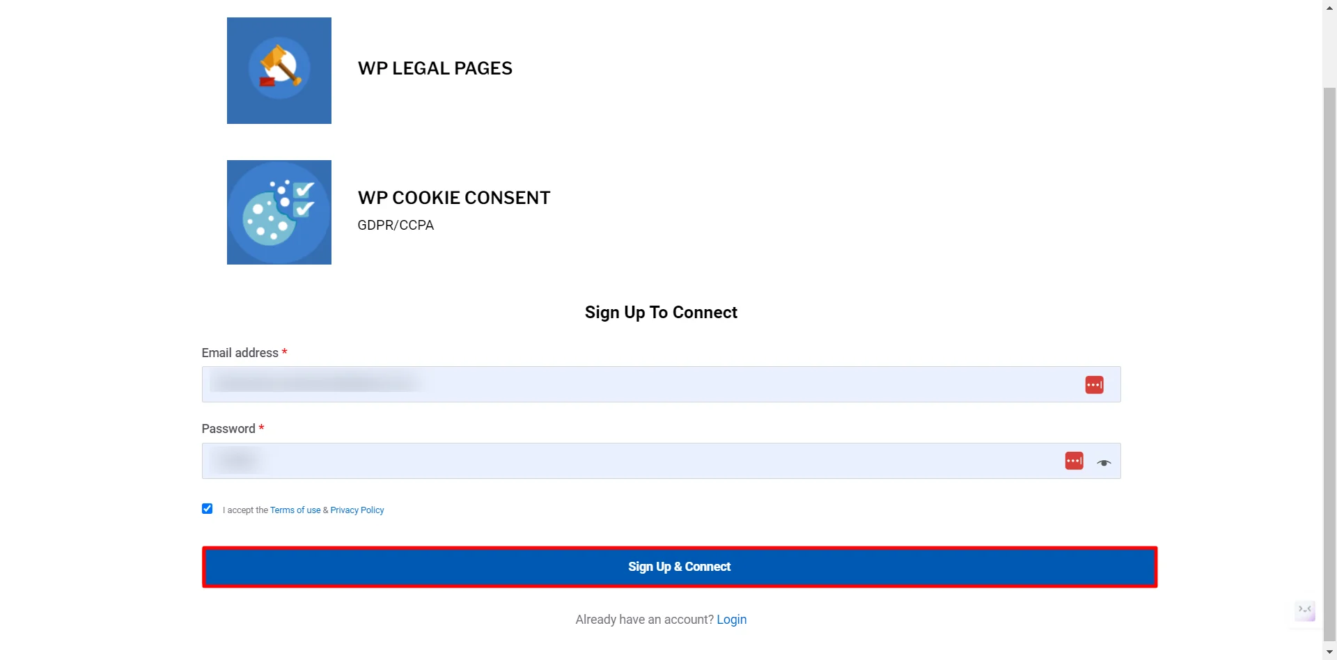 Sign up & connect