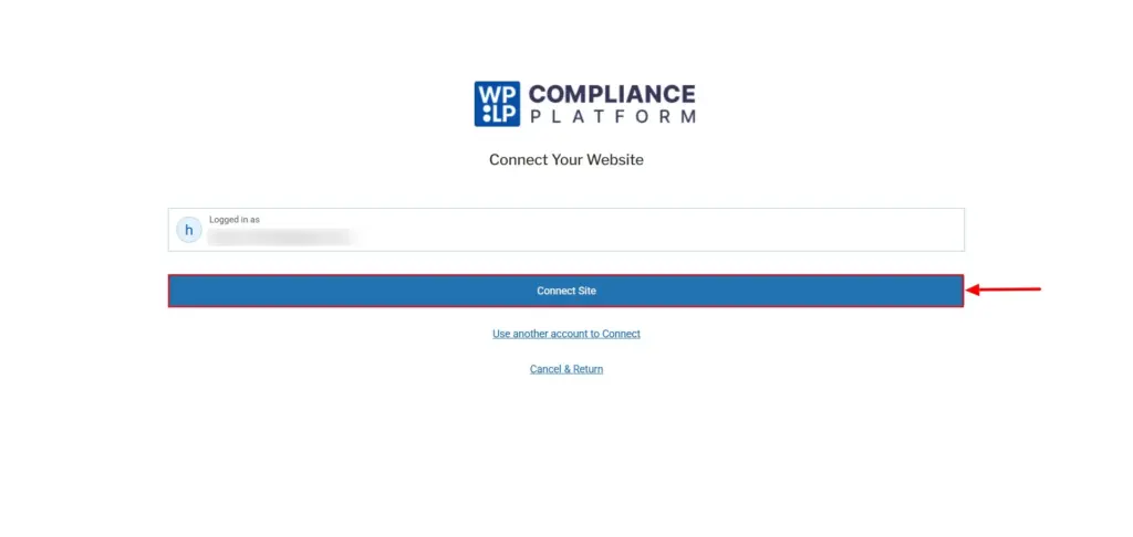 Click Connect Site button