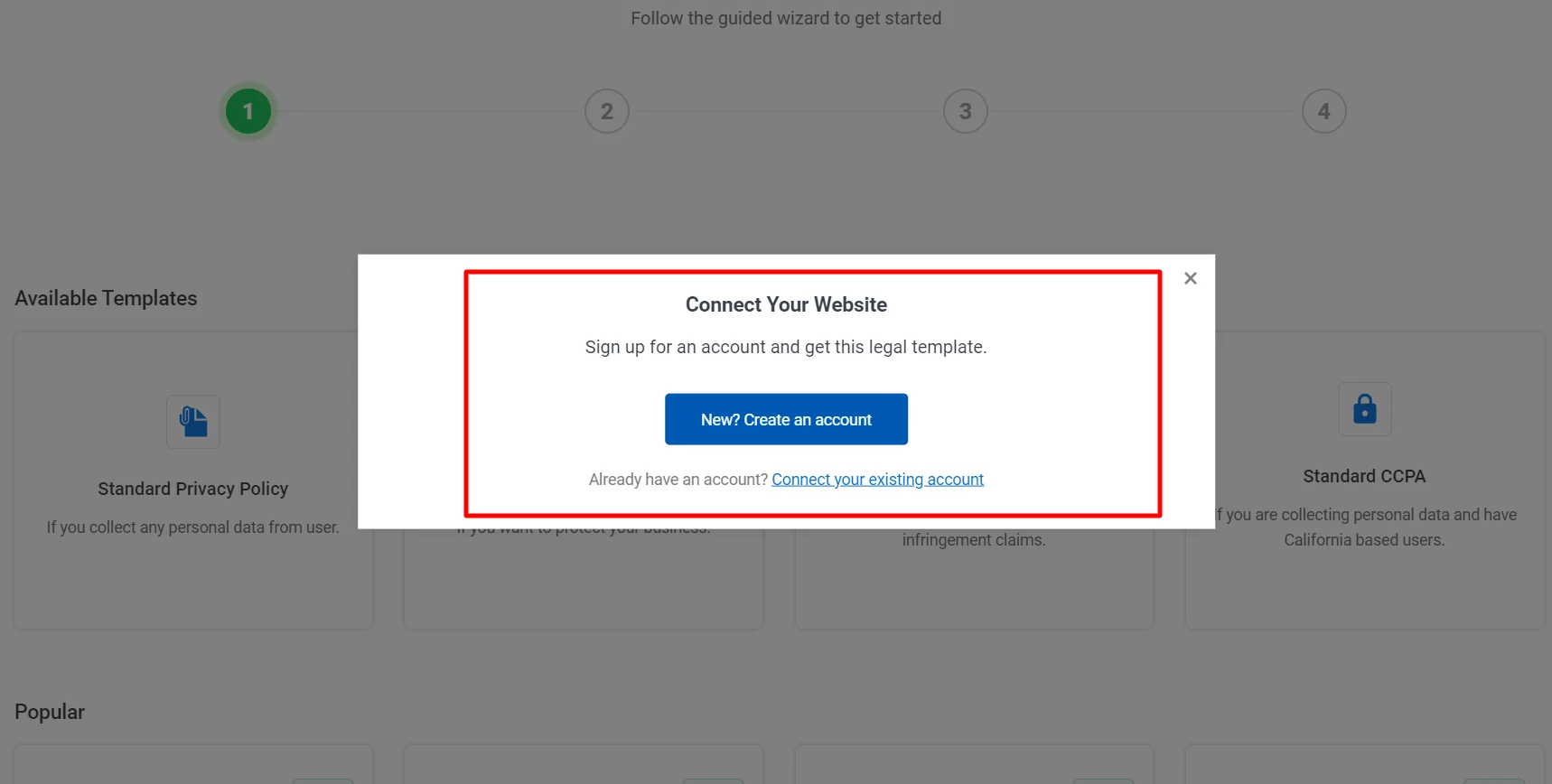 Create new account