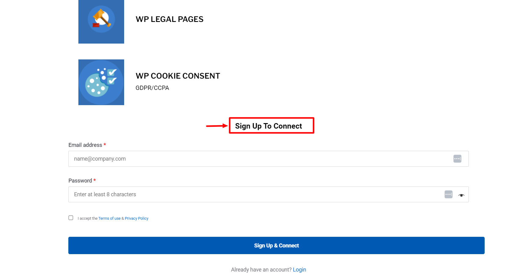 Redirected to signup page 