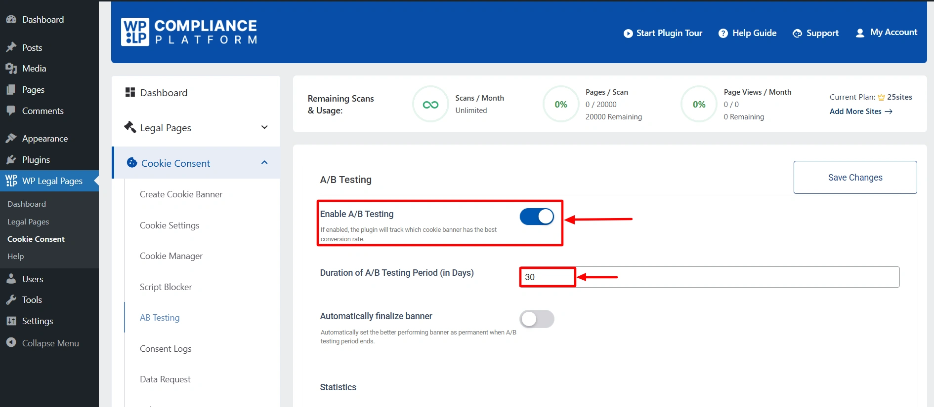 Enable AB testing feature