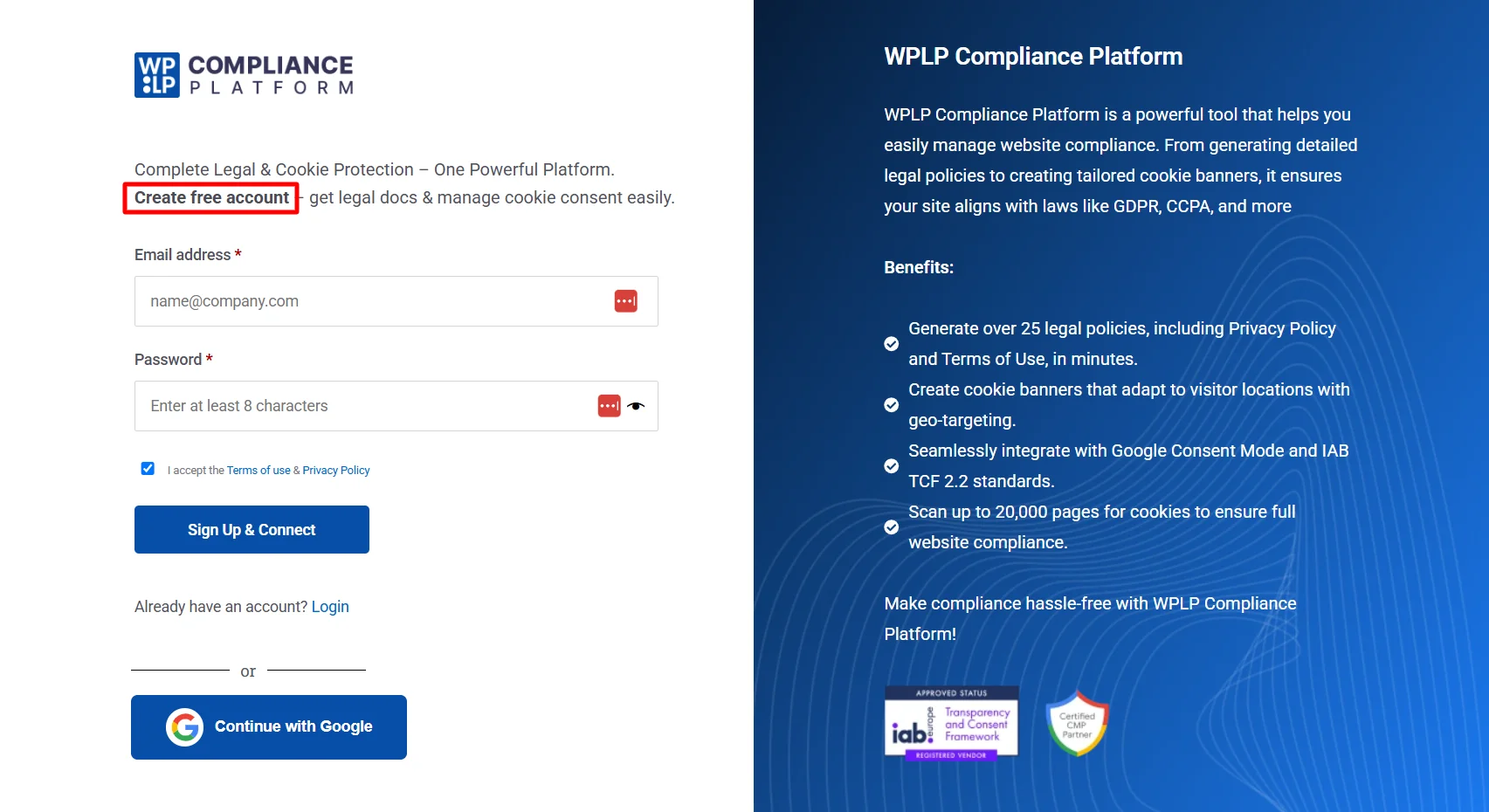 Creating an account- Signing up