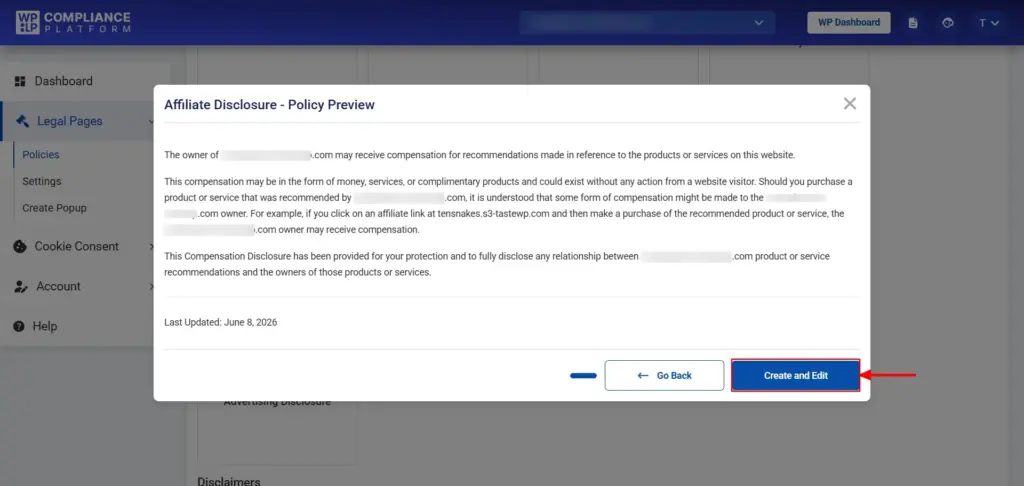 Preview of Affiliate Disclosure