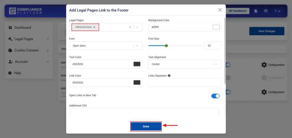 Making changes in the configuration setting