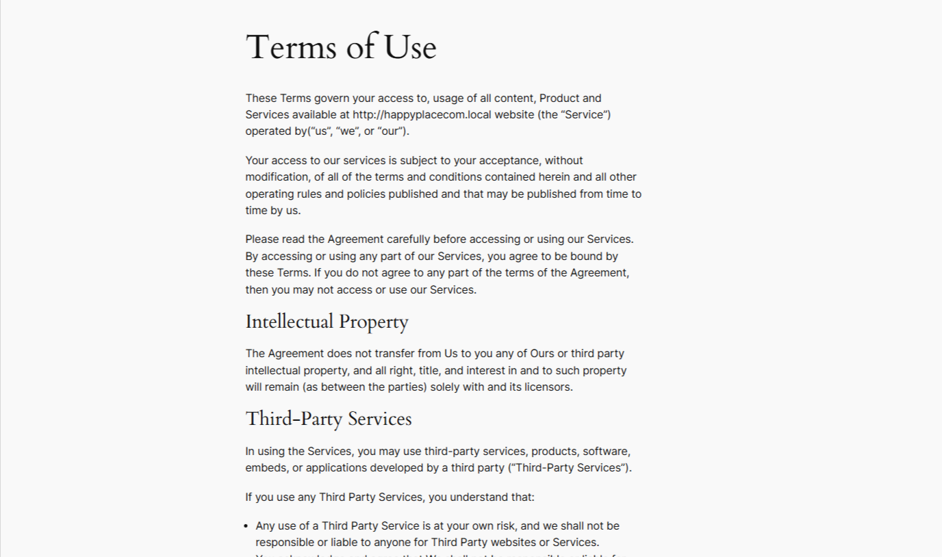 screenshot of WPLP legal page 
