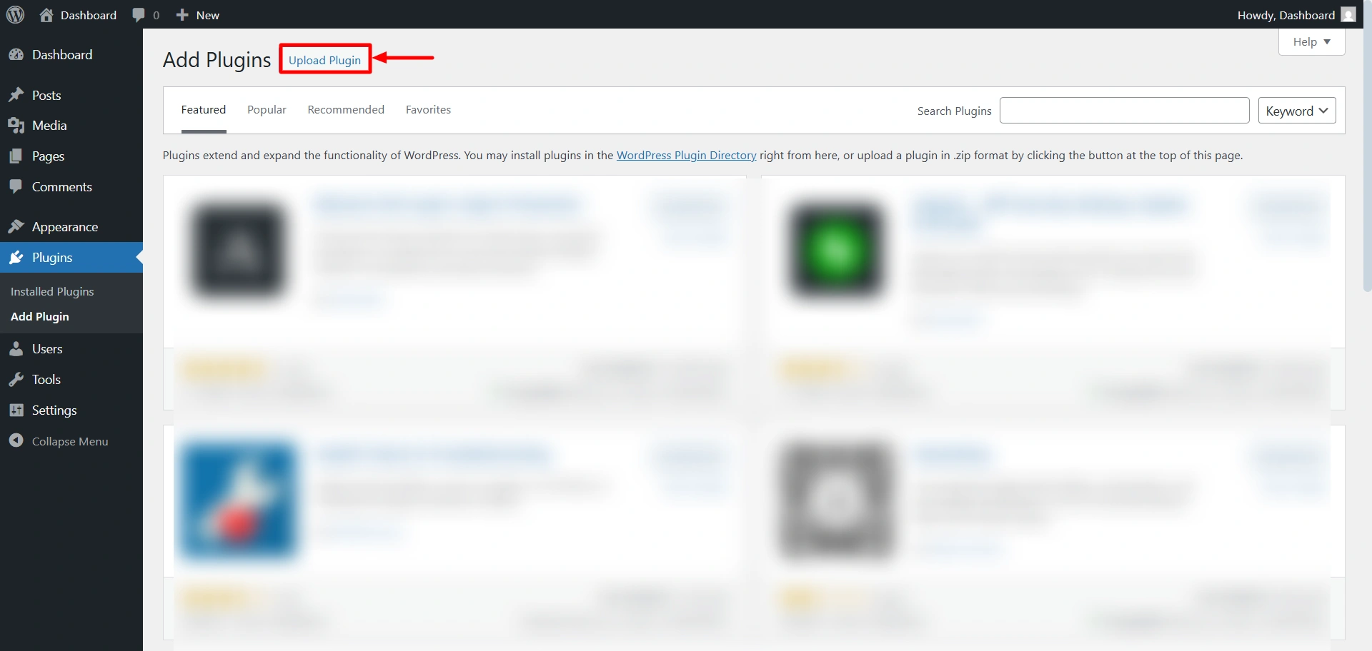 Upload plugin