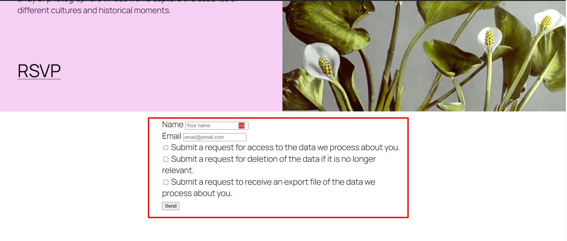 DSAR added in page