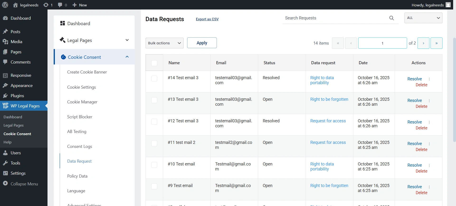 Data Request