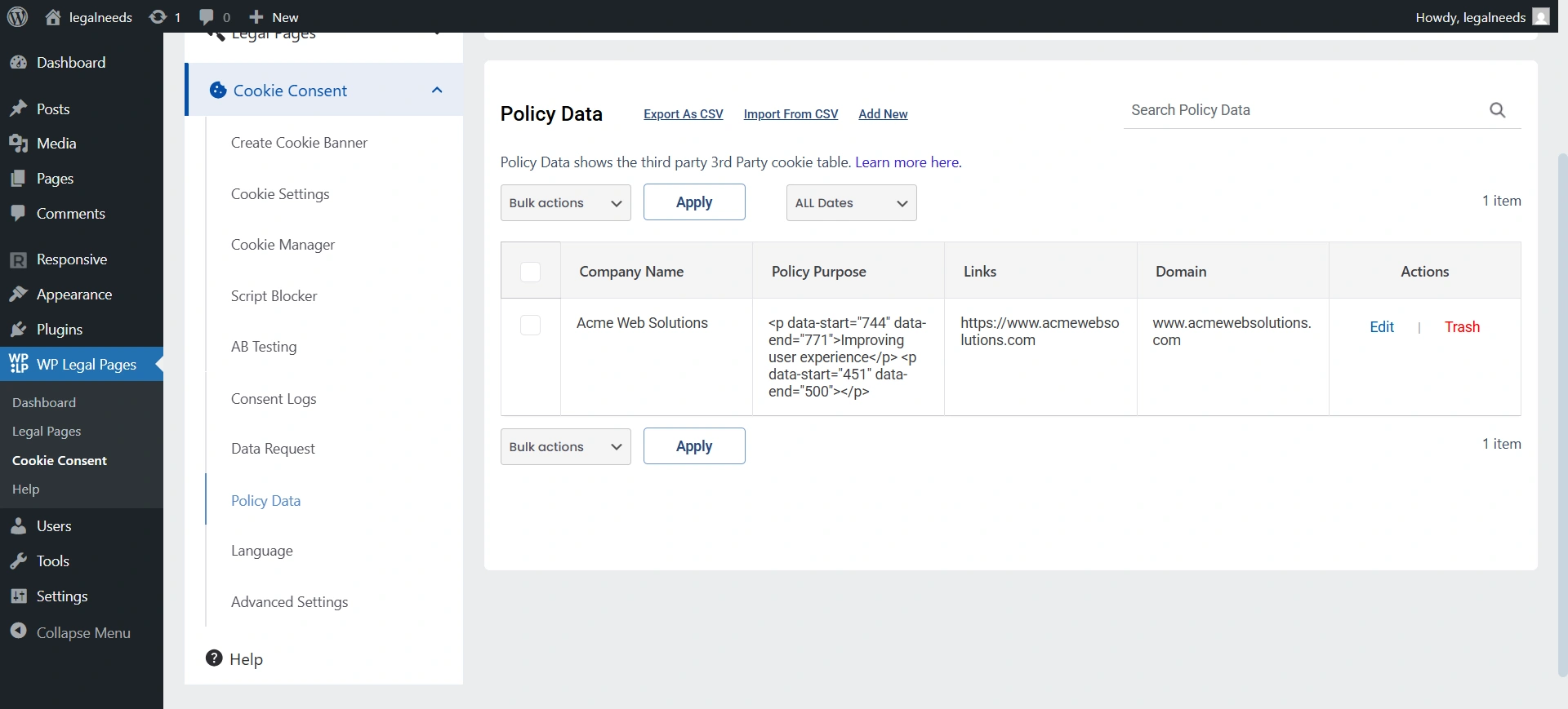 Policy Data