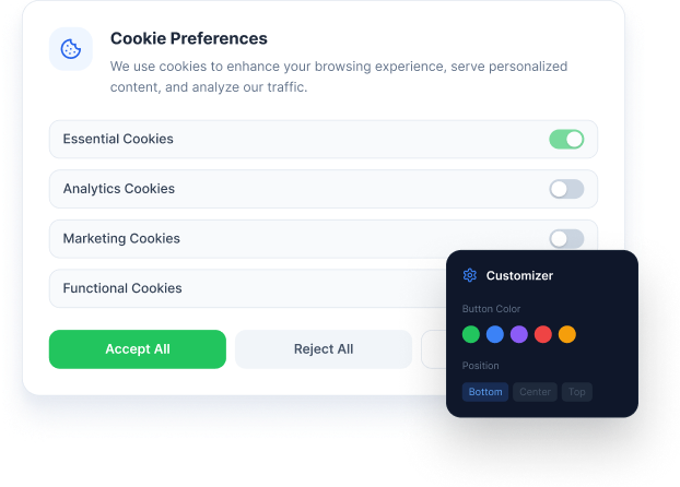 Manage cookies preference in the banner