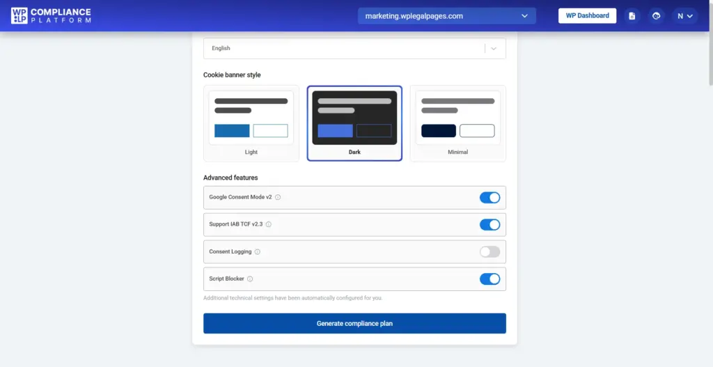 generate compliance plan